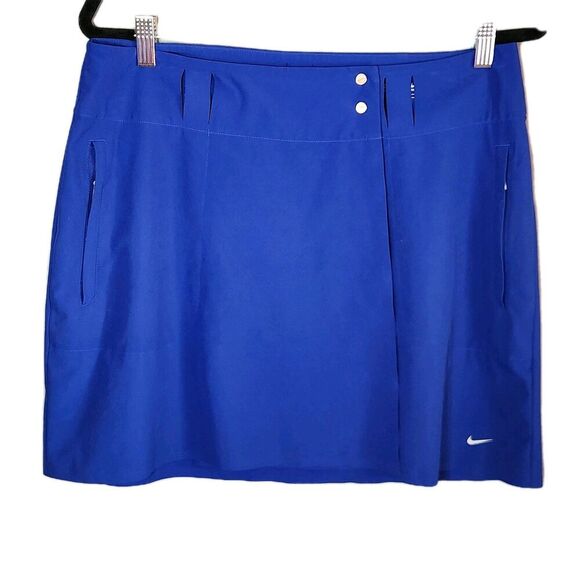 Nike Golf Skirt Womens 8 Royal Blue Athletic Wrap Dri Fit Belt Loops Athletic - Picture 2 of 8